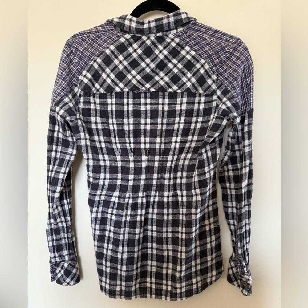 Free People Catch Up With Me Plaid Black Combo in Size XS - Picture 11 of 14